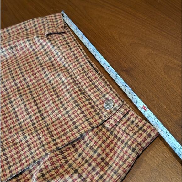 Minga London Brown Tartan Print Plaid A-line Wrap Mini Skirt, size 2 - Picture 5 of 6